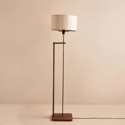 Produktbild von Opviq, AYD-3475, Stehlampe aus Holz, 100 % Stoff, Beige, 38 x 38 x 150 cm