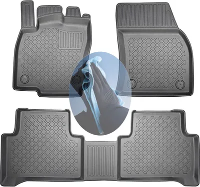 Produktbild von Z519409 TPE-Gummifußmatten kompatibel mit  VW Touran  2 5T Van Kombi 5-türer 2015- 7Sitze (1. + 2. Sitzreihe)