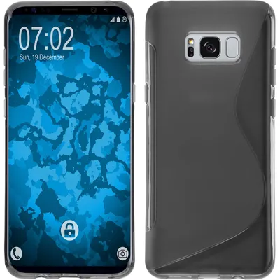 Produktbild von PhoneNatic Case kompatibel mit Samsung Galaxy S8 - grau Silikon Hülle S-Style + flexible Folie