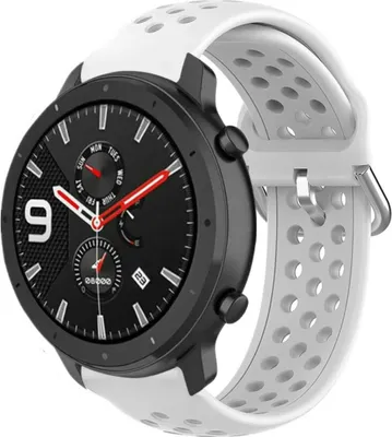 Produktbild von Strap-it Xiaomi Amazfit GTR Silikonband mit Löchern (Weiß)