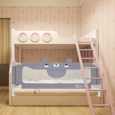 Produktbild von YARDIN Rausfallschutz Bett 150cm Bettgitter Baby Bettschutzgitter mit Höhenverstellbar Kinderbettgitter für Kinderbetten, Elternbetten und Alle Matratzen Massivholzbetten - Grau