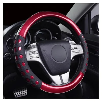 Obrázok produktu pre Poťah na volant, mikrovlákno, koženka, protišmykový, univerzálny, 38 cm, červený