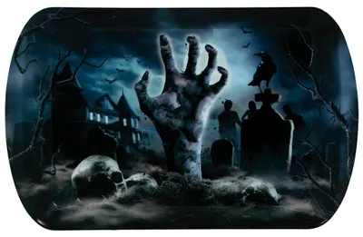 Produktbild von Zombie Friedhof Tablett als Halloween Tischdeko