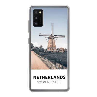 Produktbild von MuchoWow® Handyhülle Schutzhülle Hülle für Samsung Galaxy A41 Niederlande - Mühle - Wiese Silikon Softcase Handy Hülle - Mobiltelefon