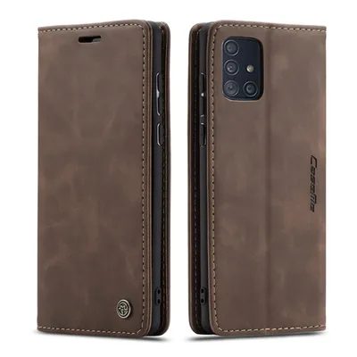 Obrázek produktu pro Galaxy A71 Pouzdro, RetroPolyuretanKožené Pouzdro, Kapsy na Karty, Magnetické Uzavírání, Pouzdro s Funkcí Stojánku pro Samsung Galaxy A71 Káva