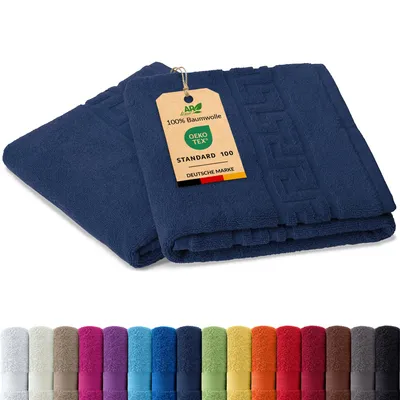 Produktbild von 2er-Set ARIZONA Handtuch-Serie – 700 g/m² Frottier in 9 Größen verfügbar, Größe: 2er-Set Duschvorleger 50x70 cm, Farbe: Dunkelblau