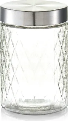 Produktbild von Zeller Vorratsglas "Raute" mit Metalldeckel, Ø11 x 17 cm, 19691