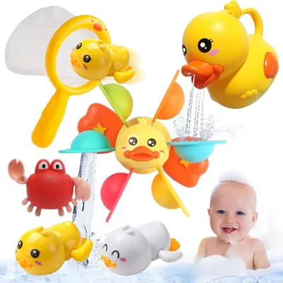 Produktbild von Badewannenspielzeug Baby ab 1 2 3 4 Jahr Wasserspielzeug Kinder Badewannen Spielzeug Geschenk für Jungen und Mädchen Geburtstag Duck