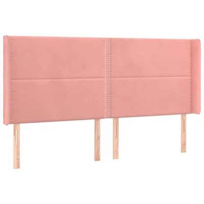 Produktbild von vidaXL Kopfteil mit Ohren Rosa 163x16x118/128 cm Samt