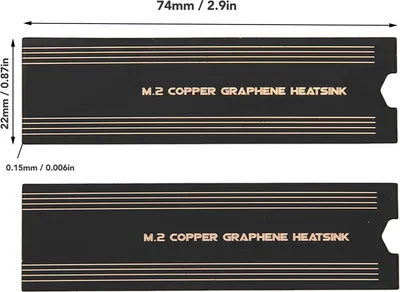 Produktbild von M.2 SSD Graphene Kühlkörper Präzise Wärmeleitfähigkeit Schnelle Kühlung NVMe Kupfer für Laptop PC 2 Stück Folienkühlkörper (Nicht Inclube Festplatte)