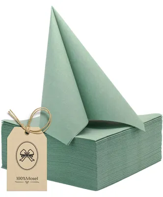 Produktbild von 100% Mosel Airlaid Servietten, 50 Stück (40 x 40 cm), in Eukalyptus Grün