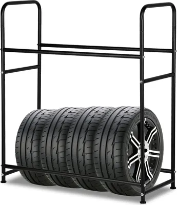 Immagine prodotto di Portagomme TolleTour, fino a 8 pneumatici, 107x46x117cm, 180kg di carico, nero, con protezione per pneumatici