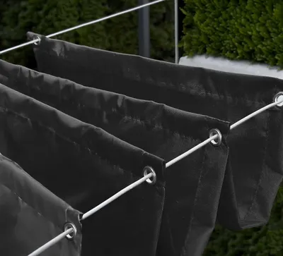 Produktbild von Sonnensegel einziehbares Sonnensegel Pergola Markise Wasserdicht Sonnenschutz Garten 100% Schutz vor UV-Strahlungen(B:150cm L:500cm, Anthrazit