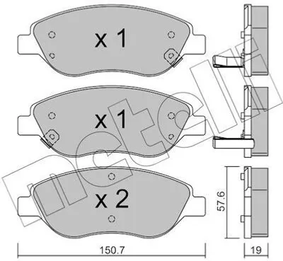 Produktbild von METELLI Bremsbeläge Satz Vorne Bremsklötze für FIAT TIPO Kombi (356) 22-0577-2