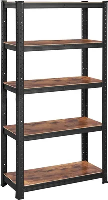 Produktbild von Regal, 30 X 75 X 150 Cm, 650 Kg Belastbarkeit (130 Kg Pro Regalboden), Industriell, Verstellbare Regalböden, Für Wohnzimmer, Küche, G