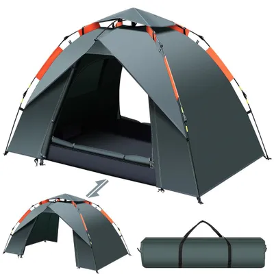 Produktbild von Campingzelt, Pop Up Zelt, Kuppelzelt, Sofortzelt, Familienzelt, 2 Personen, Wasserdicht, UV-Schutz, Doppelschichten, für Trekking und Camping