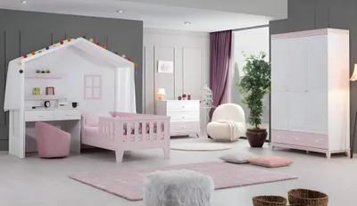 Immagine prodotto di Cameretta per bambini letto moderno per bambini con scrivania cassettiera armadio