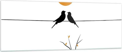 Produktbild von Bilder auf glas - Einteilig - Bild Vögel Sonne - 140x50cm - Glasbilder - Wandbilder - Bilder - zum Aufhängen bereit - Wanddekoration aus Glas - Glas Bilder - Wandbild auf Glas - GAB140x50-4772