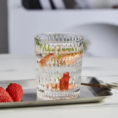 Produktbild von 360Home Glas Retro Kristallglas Whiskyglas Wasserbecher Weinglas Saftbecher Klein 320ml*6