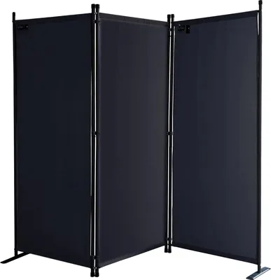Immagine prodotto di divisorio a 3 elementi - Nero - Pieghevole - 170 x 165 cm