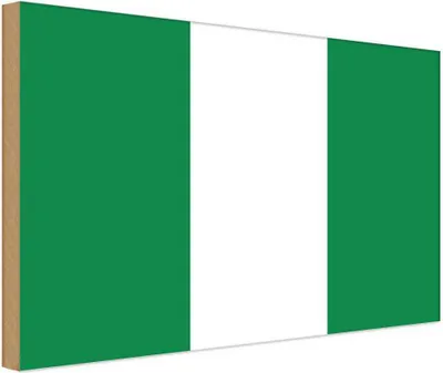 Produktbild von vianmo Holzschild 12x18 cm Nigerias Nigeria Flagge Fahne Wappen