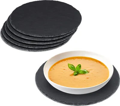 Produktbild von relaxdays Schieferplatte 6er Set rund