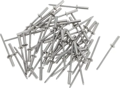 Produktbild von Kuppelkopf geschlossene Dichtungsnieten 3mm Griffdurchmesser 12mm Grifflänge 6mm Flanschdurchmesser Reparaturwerkzeugsortiment Edelstahl silberfarben 50 Stück