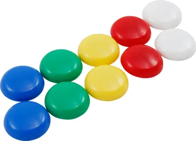 Produktbild von 10er Magnet-Pack McPower, ØxH 30x10mm, verschiedene Farben