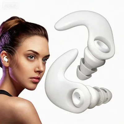 Produktbild von Ohrstöpsel Schlaf Silikon 38dB Schalldämmung, wiederverwendbare Noise Cancelling Ohrstöpsel Schlafen, ergonomisch für Ruhe & Reisen