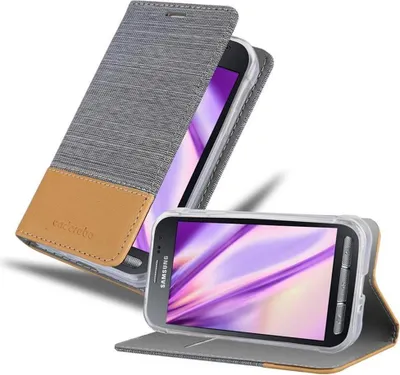Produktbild von Cadorabo Hülle für Samsung Galaxy XCover 3 Schutzhülle in Grau Handy Hülle Etui Book Case Cover