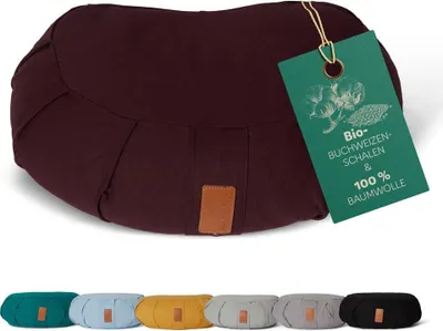 Produktbild von #DoYourYoga Yoga cushion Ganesh round yoga cushion half moon 30cmx15cm Omyvatelný potah vyplněný organickými pohankovými slupkami Yin jóga a meditační polštářek