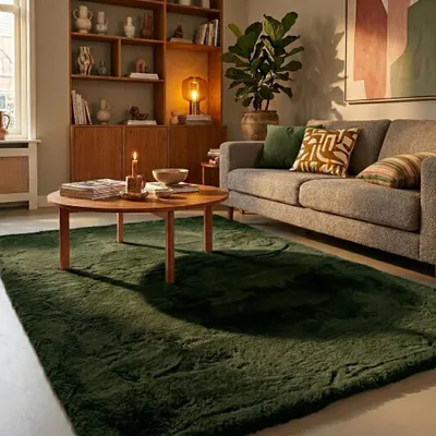 Produktbild von Volero - Hochflor Teppich - Comfy Supreme Grün - 160x230 cm - Wohnzimmer, Esszimmer, Schlafzimmer - Ländlich, Modern, Skandinavisch