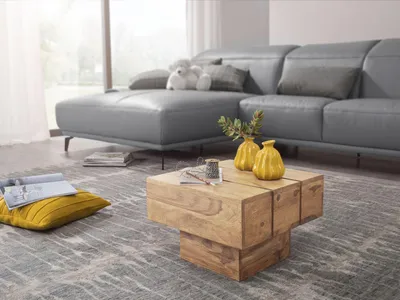 Immagine prodotto di Tavolino SIRA in legno massiccio di acacia per soggiorno 44 x 44