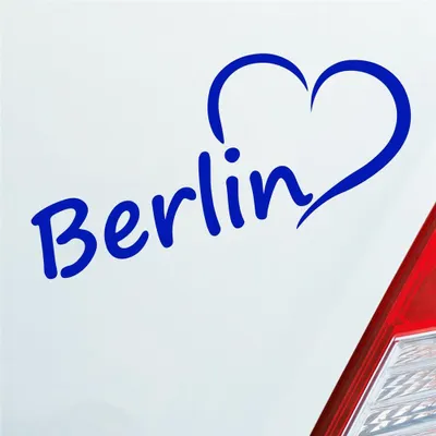 Produktbild von Auto Aufkleber Berlin Herz Stadt City Love Liebe Heart 17,5x8 cm Dunkelblau Sticker Heckscheibenaufkleber