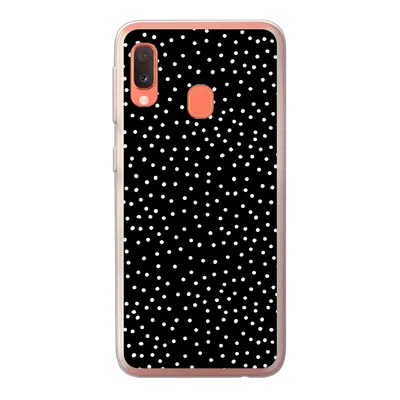 Produktbild von MuchoWow® Handyhülle Schutzhülle Hülle für Samsung Galaxy A20e Polka dots - Schwarz - Weiß Silikon Softcase Handy Hülle - Abdeckung