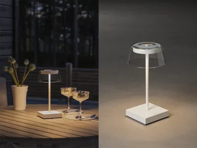 Produktbild von Konstsmide Designer-Tischleuchte Scilla | weiß | Indoor/Outdoor | USB/Akku | 7816-250