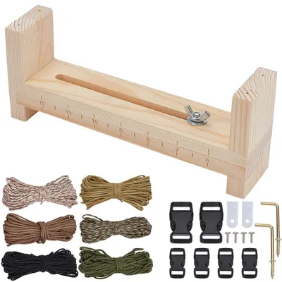 Holz-Knüpfschablone für Armbänder, verstellbar bis 31 cm, DIY-Set