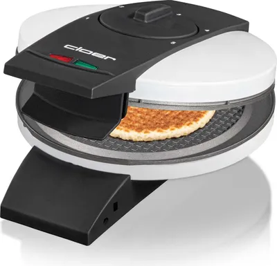 Produktbild von Cloer 1641S Stroopwaffeleisen für holländische Stroopwaffeln, 850 W, Waffelkaliber 14,5 cm, Backampel, stufenlos wählbarer Bräunungsgrad, weiß