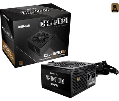 Productafbeelding van AS-Rock 90-UXC055-BNEAAA ASRock Challenger Series CL-550B 550W ATX 80+ Bronze black retail