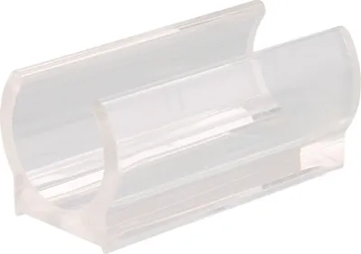 Produktbild von WAGNER Klemmschalengleiter für Rundrohr 4tlg. - 50 x 21 / 22 x19 / 23 mm, Abrieb 4 mm, Kunststoff transparent - 15068399