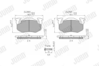 Produktbild von JURID Bremsbeläge Satz Hinten für RENAULT CLIO II (BB0/1/2, CB0/1/2) 571747J
