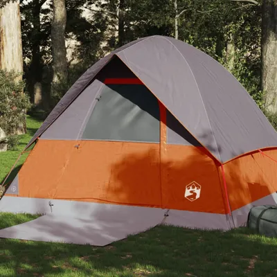 Produktbild von Möbel Kuppel-Campingzelt 4 Personen Grau und Orange Wasserdicht - Campingzelte 94701