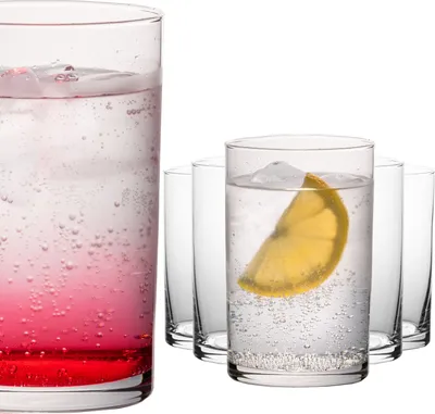 Produktbild von PLATINUX Gerade Trinkgläser 200ml (max 270ml) Set 6-Teilig Saftgläser aus Glas Wassergläser Eisteeglas Spülmaschinenfest