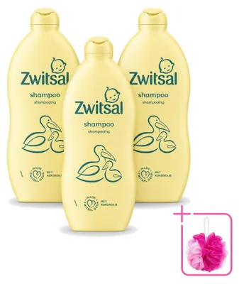 Productafbeelding van 3 x Zwitsal Baby Shampoo met Kokosolie - 700 ml - Voordeelverpakking - 3 stuks