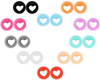 Productafbeelding van NTH products- Siliconen Harttunnels Set van 20 - Oortunnels 6 mm/12 mm/25 mm - Kleurrijke Plugs - Oorpiercing Sieraden - Huidvriendelijk Materiaal