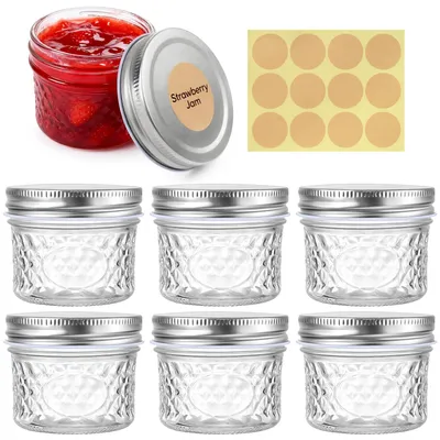6 Einmachgläser 100 ml mit Schraubdeckel, transparent