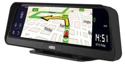 Immagine prodotto di Dashcam per auto con schermo touchscreen da 10 pollici, sistema operativo Android 8.1, GPS e doppia fotocamera