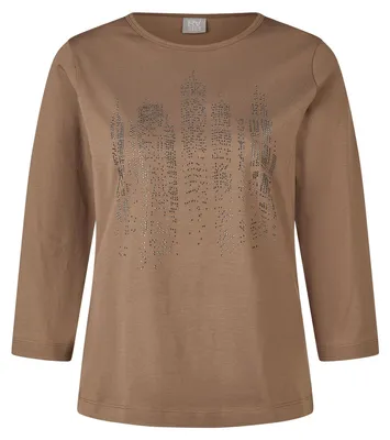 Produktbild von Rabe T-Shirt, Braun, Größe 42, tailliert geschnitten, Steinmotiv