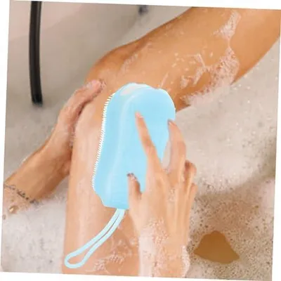 Imagen del producto de 2 cepillos de silicona para el baño con exfoliante facial, suaves para la piel y portátiles, ideales para masajear delicadamente la piel