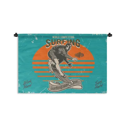 Obrázek produktu pro MuchoWow® Tapiserie Věšení na zeď Vintage - Surf - Surfboard 180x120 Tapiserie dekorace Nástěnná šála